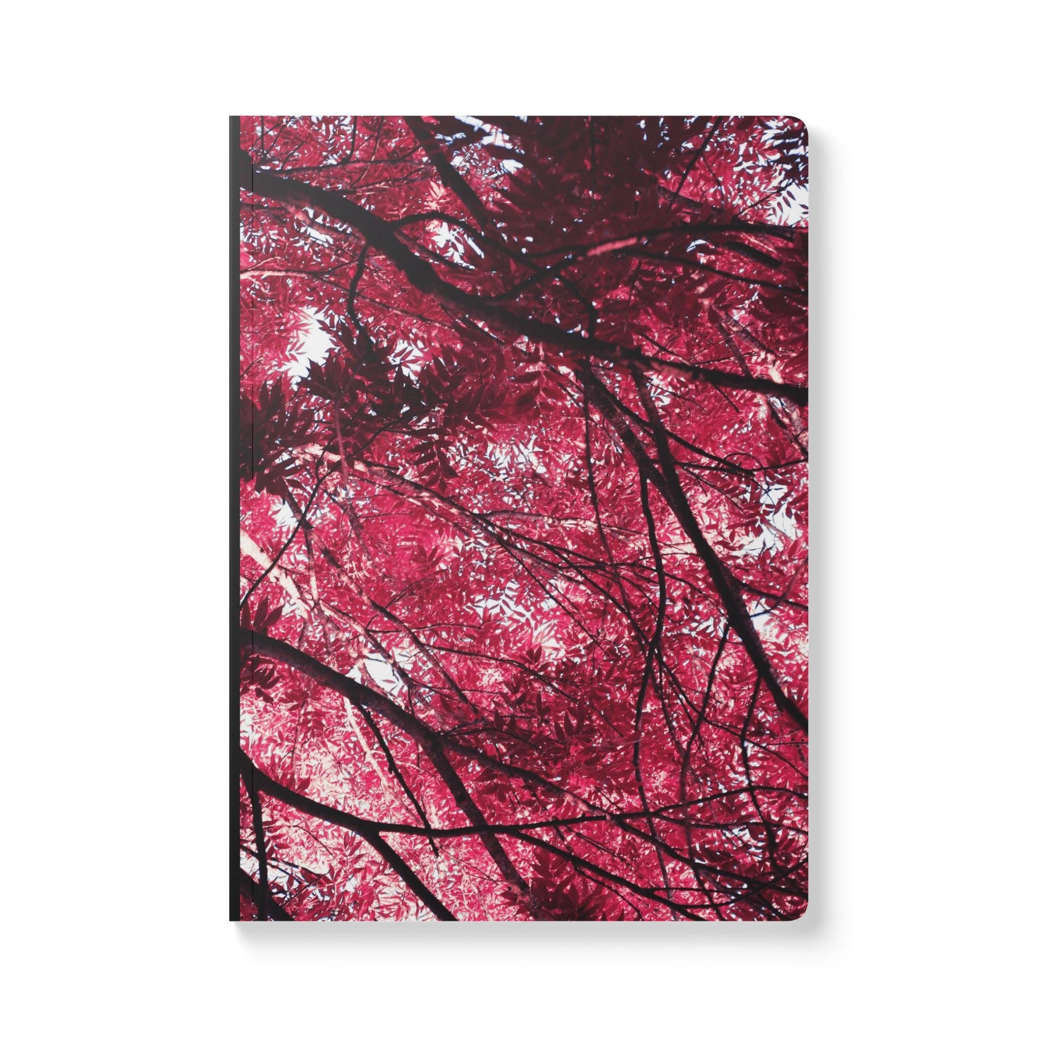 Pink and Black Nature Inspired Softcover Journal. Aesthetic Notebook for Writing. Daily Planner. Organisation tool.