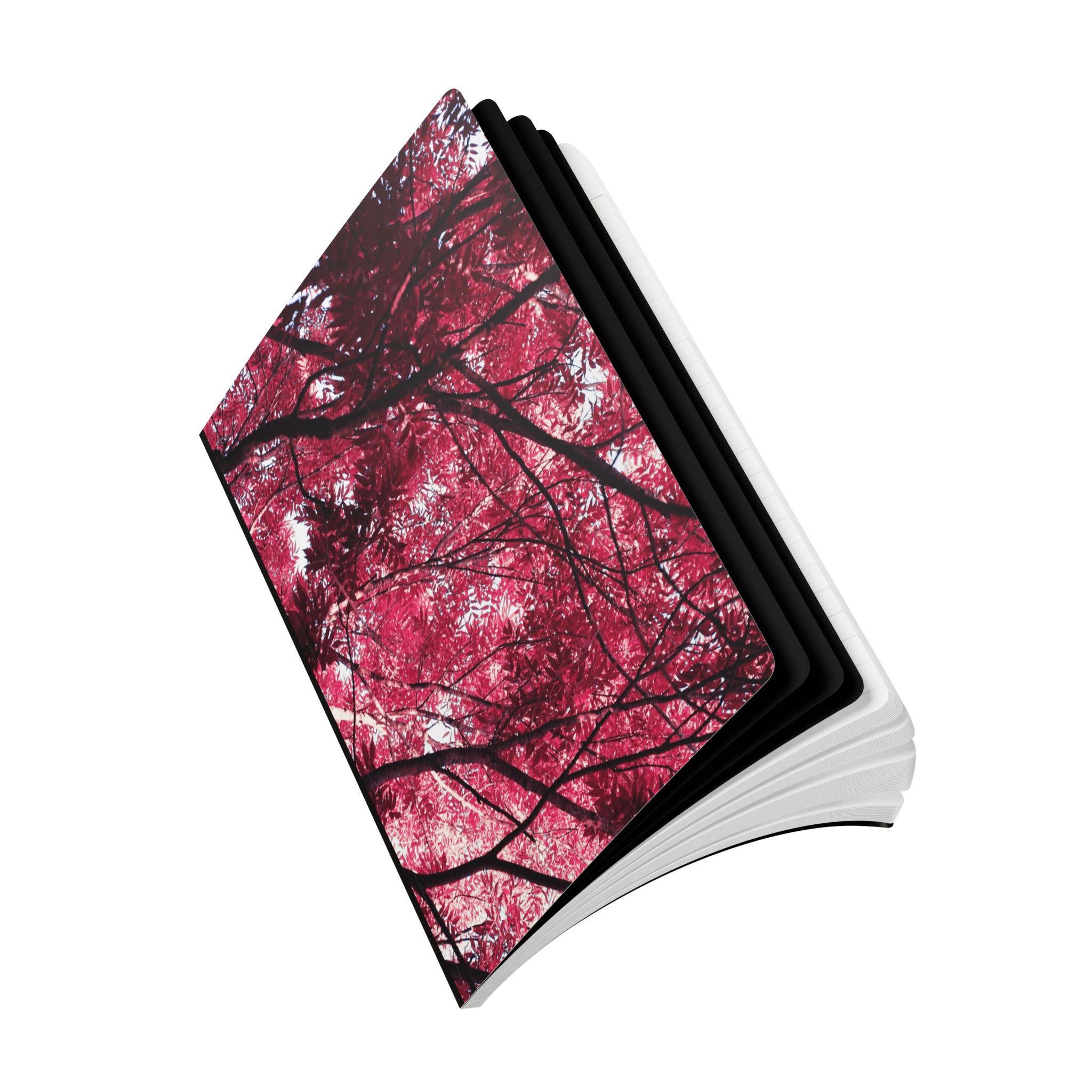 Pink and Black Nature Inspired Softcover Journal. Aesthetic Notebook for Writing. Daily Planner. Organisation tool.