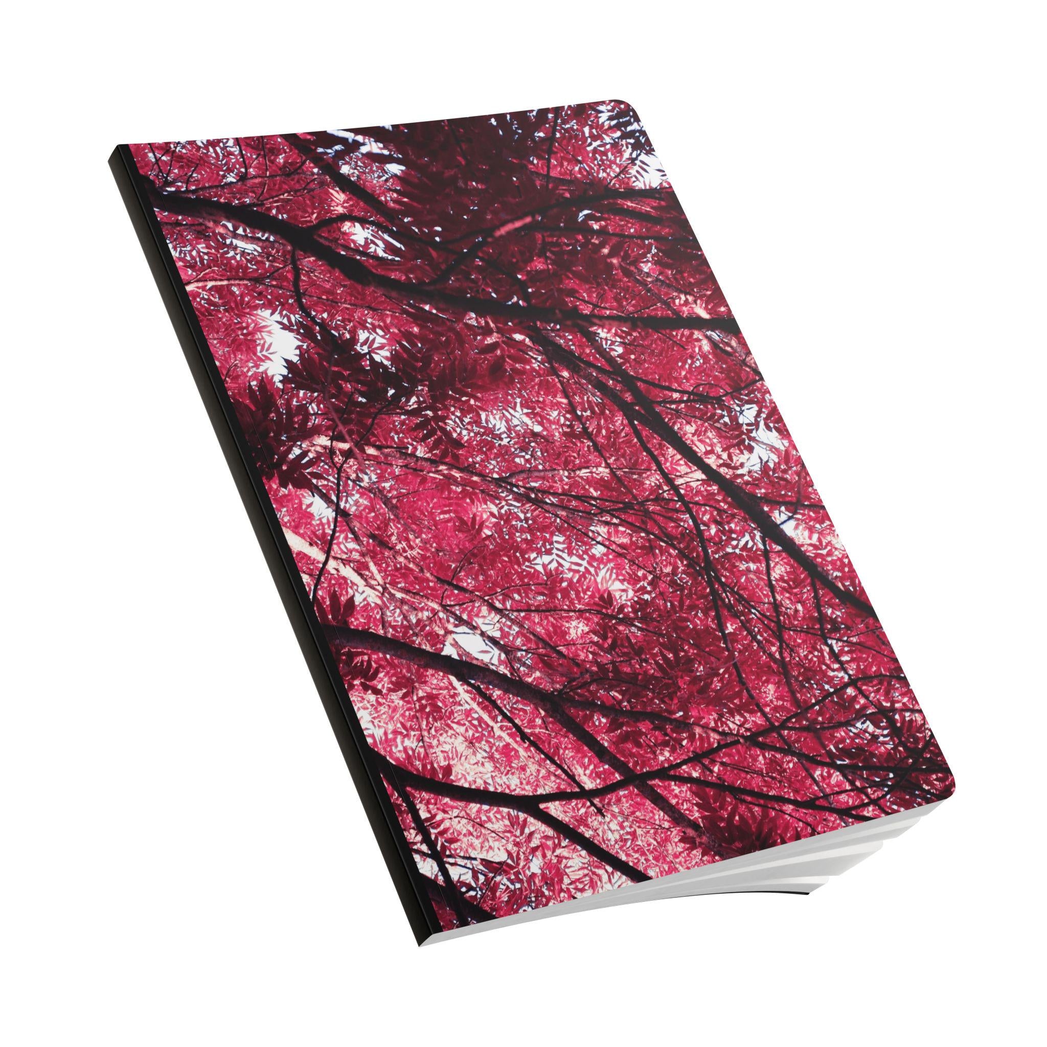Pink and Black Nature Inspired Softcover Journal. Aesthetic Notebook for Writing. Daily Planner. Organisation tool.