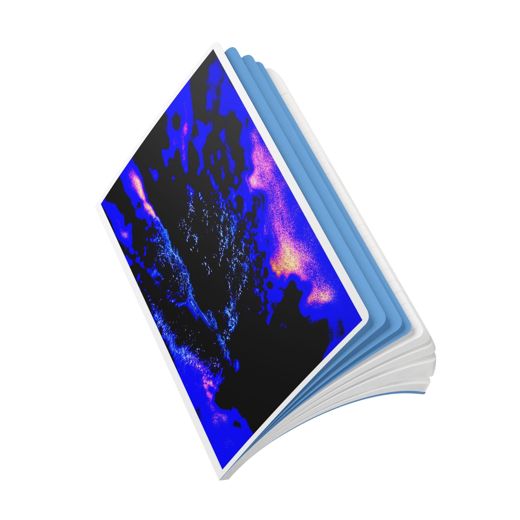 Blue and Purple Journal. Softcover Notebook. Organisation tool. Diary. Blue sheet inlay.